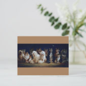 Katzen Singen Weihnachtslieder, Louis Wain Postkarte (Stehend Vorderseite)