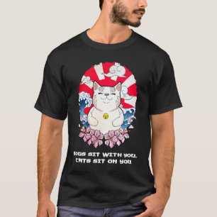 Katzen sitzen auf dir Katzen Paare Kätzchen Sprüch T-Shirt