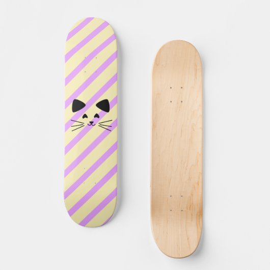 Katzen-Skateboard für Mädchen rosa Skateboard (Vorderseite)
