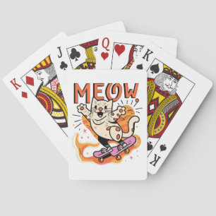 Katzen Skating Meow Spielkarten