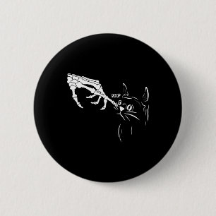Katzen Skeleton Hand Boop Halloween Katzen Lover P Button