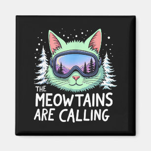 Katzen-Ski-Abenteuer, die Meowtains rufen Magnet
