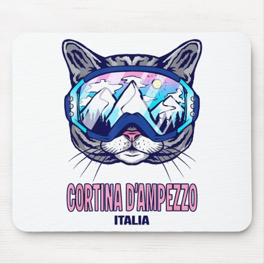Katzen-Skibrille Bergpanorama Cortina Mousepad (Vorne)