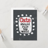 Katzen sollten die Weltgrüßkarte regieren Karte (Vorderseite/Rückseite Beispiel)