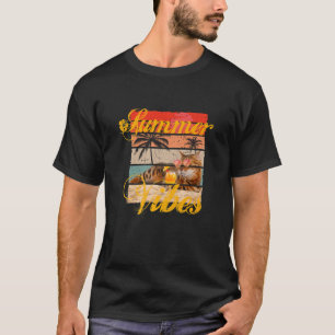 Katzen Sommer Motiv Bengalkatze Vintage / Retro De T-Shirt