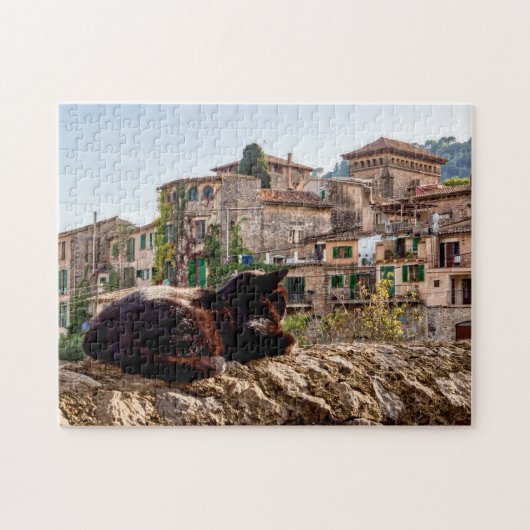 Katzen sonnen sich an einer Wand - Valldemossa, Ma Puzzle (Horizontal)