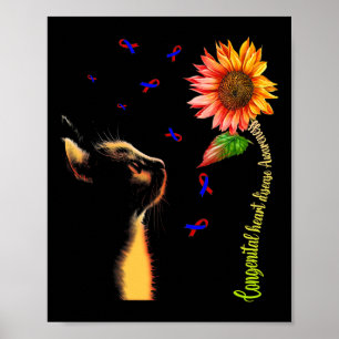 Katzen-Sonnenblume-Angeborenes-Herz-Krankheit-Bewu Poster