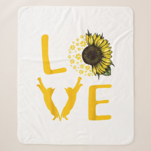 Katzen Sonnenblumen Geschenke für Katzen Liebhaber Sherpadecke