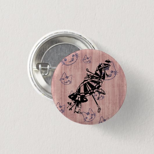Katzen Sonnenschirme Umbrellas Kunstdruckerei Button (Vorne & Hinten)