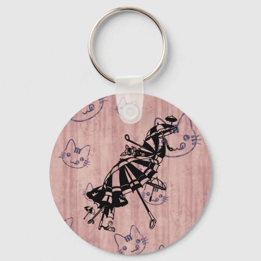 Katzen Sonnenschirme Umbrellas Kunstdruckerei Schlüsselanhänger (Vorderseite)