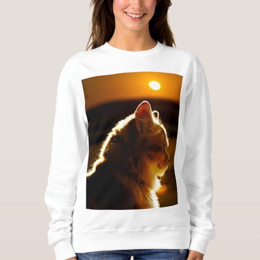 Katzen-Sonnenuntergang Sweatshirt (Vorderseite)