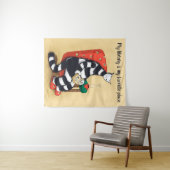 Katzen-Spaß-Bibliothek lesen Wandteppich (Beispiel (Horizontal))