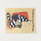 Katzen-Spaß-Bibliothek lesen Wandteppich (Vorderseite (Horizontal))