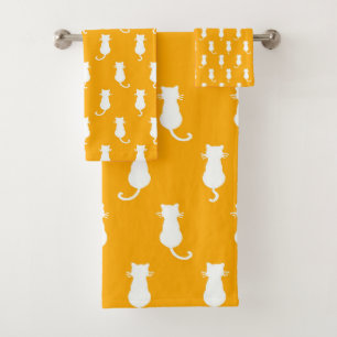 Katzen-Spaß für immer Whimsical Cats Weiß auf Tang Badhandtuch Set