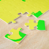 Katzen-Spaß für immer Whimsical Grüne Katzen Gelb Puzzle (Seite)