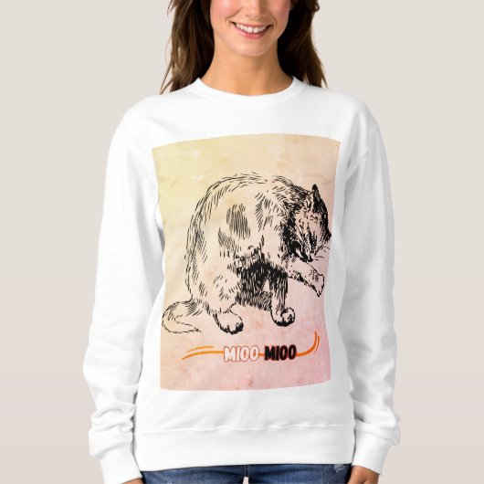 Katzen Speak Mio-Meio Sweatshirt (Vorderseite)