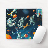 Katzen spielen Basketball im Weltraum mit Astronau Mousepad (Mit Mouse)