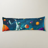 Katzen spielen Basketball im Weltraum mit Astronau Seitenschläferkissen (Rückseite)