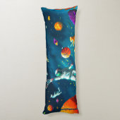 Katzen spielen Basketball im Weltraum mit Astronau Seitenschläferkissen (Rückseite (Vertikal))