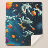 Katzen spielen Basketball im Weltraum mit Astronau Sherpadecke (Vorderseite)