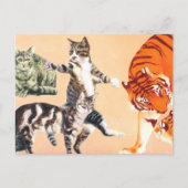 Katzen spielen feiertagspostkarte (Vorderseite)