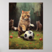 Katzen spielen Fußball Poster (Vorne)
