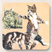 Katzen spielen getränkeuntersetzer (Vorderseite)