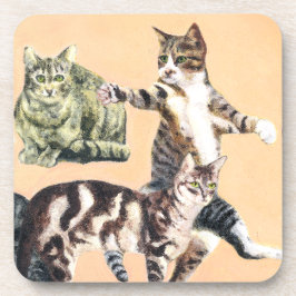 Katzen spielen getränkeuntersetzer