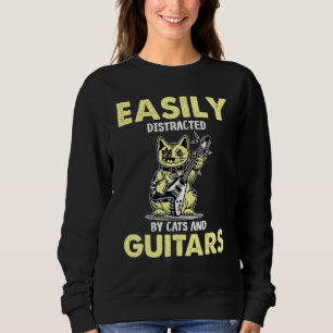 Katzen spielen Gitarre leicht ablenkbar von Katzen Sweatshirt