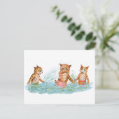 Katzen spielen in Water Louis Wain Postkarte (Stehend Vorderseite)