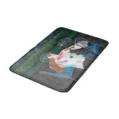 Katzen spielen Mahjong Badematte (Schrägansicht)