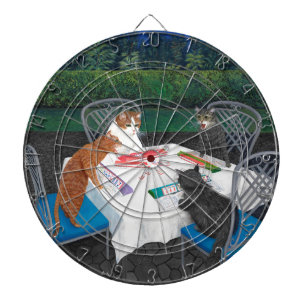 Katzen spielen Mahjong Dartscheibe