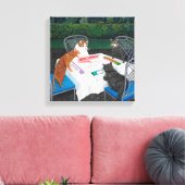 Katzen spielen Mahjong Leinwanddruck (Insitu (Wohnzimmer))