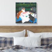 Katzen spielen Mahjong Leinwanddruck (Insitu (Schlafzimmer))