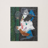 Katzen spielen Mahjong. Meowjongg Puzzle (Vertikal)