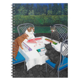 Katzen spielen Mahjong Notizblock