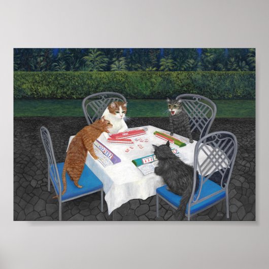 Katzen spielen Mahjong Poster (Vorne)