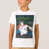 Katzen spielen Mahjong T-Shirt (Vorderseite)