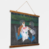 Katzen spielen Mahjong Wandteppich Mit Holzrahmen (Gewinkelt)