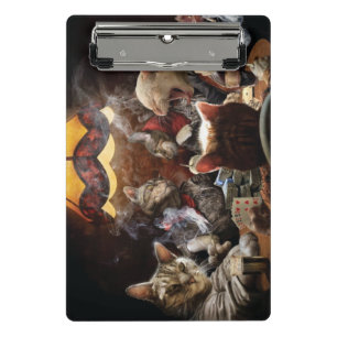 Katzen spielen Poker Mini Klemmbrett