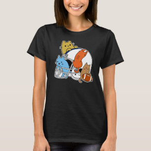 Katzen Spielzeug American Football und Helm T-Shirt