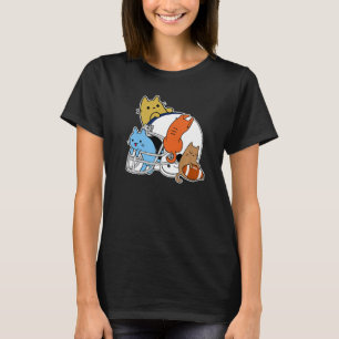 Katzen Spielzeug American Football und Helm T-Shirt