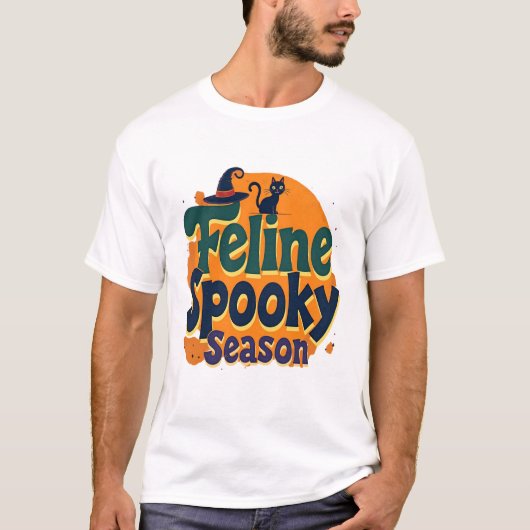 Katzen-Spooky-Saison T-Shirt (Vorderseite)