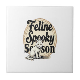 Katzen-Spooky-Season-Katze Fliese