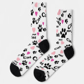 Katzen, Spuren, Katzen, Tiere Socken (Linkes Detail)
