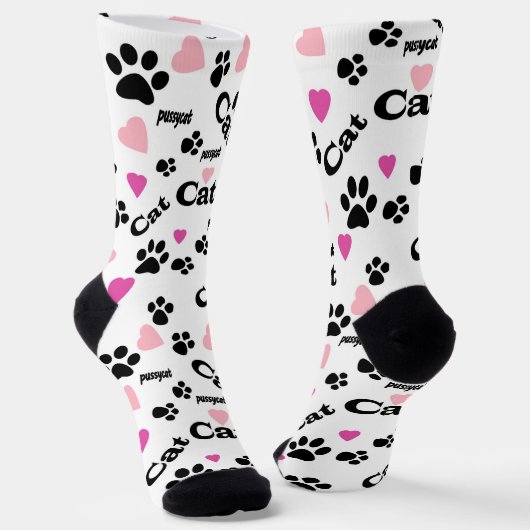 Katzen, Spuren, Katzen, Tiere Socken (Gewinkelt)
