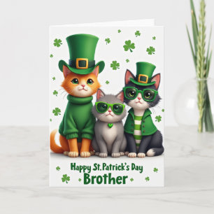 Katzen St. Patricks Day Faux Gold Karte