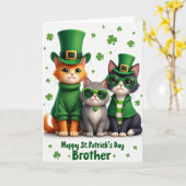 Katzen St. Patricks Day Faux Gold Karte (Gelbe Blume)