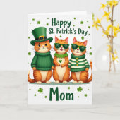 Katzen St. Patricks Tag Mama Karte (Gelbe Blume)