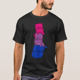 Katzen stapeln Bisexualitätsflagge Bisexuell Lgbt T-Shirt